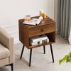VECELO Set of 2 Industrial Nightstand Mid-Century Side End Table/Bedside Table with Drawer - 3 of 4