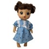 Doll Clothes Superstore Handmade Blue Checks and Cherries Nightgown for 14 Inch Baby Alive Dolls - 2 of 4
