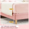 Garvee Twin Bed Frame, Velvet Upholstered Platform Bed Frame with Headboard, Strong Wooden Slats, No Box Spring Needed, Easy Assembly, Pink - 4 of 4