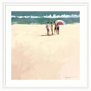 Kate and Laurel afternoon meet up by Mary Sparrow Framed Wall Art Print, 35 x 35, Oliver White Narrow - 1 of 4