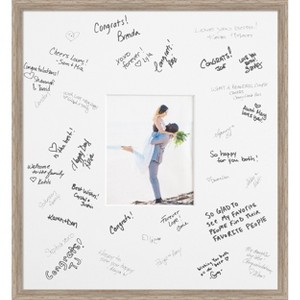Hardwood Wedge Signature Mat Picture Frame – Guest Book Alternative for Weddings, Graduations, or Retirement – Autograph Photo Mat for Signature Board - 1 of 4