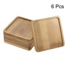 Unique Bargains Indoor Square Bamboo Planter Saucer Drip Tray Plant Drainage Trays 6 Pcs - 3 of 4