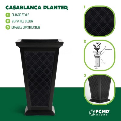 Casablanca Self-Watering Pedestal Planter, 24" Moroccan-Inspired Design