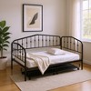 HomeRoots Black Metal Twin Bed Frame With Drawers - 2 of 4