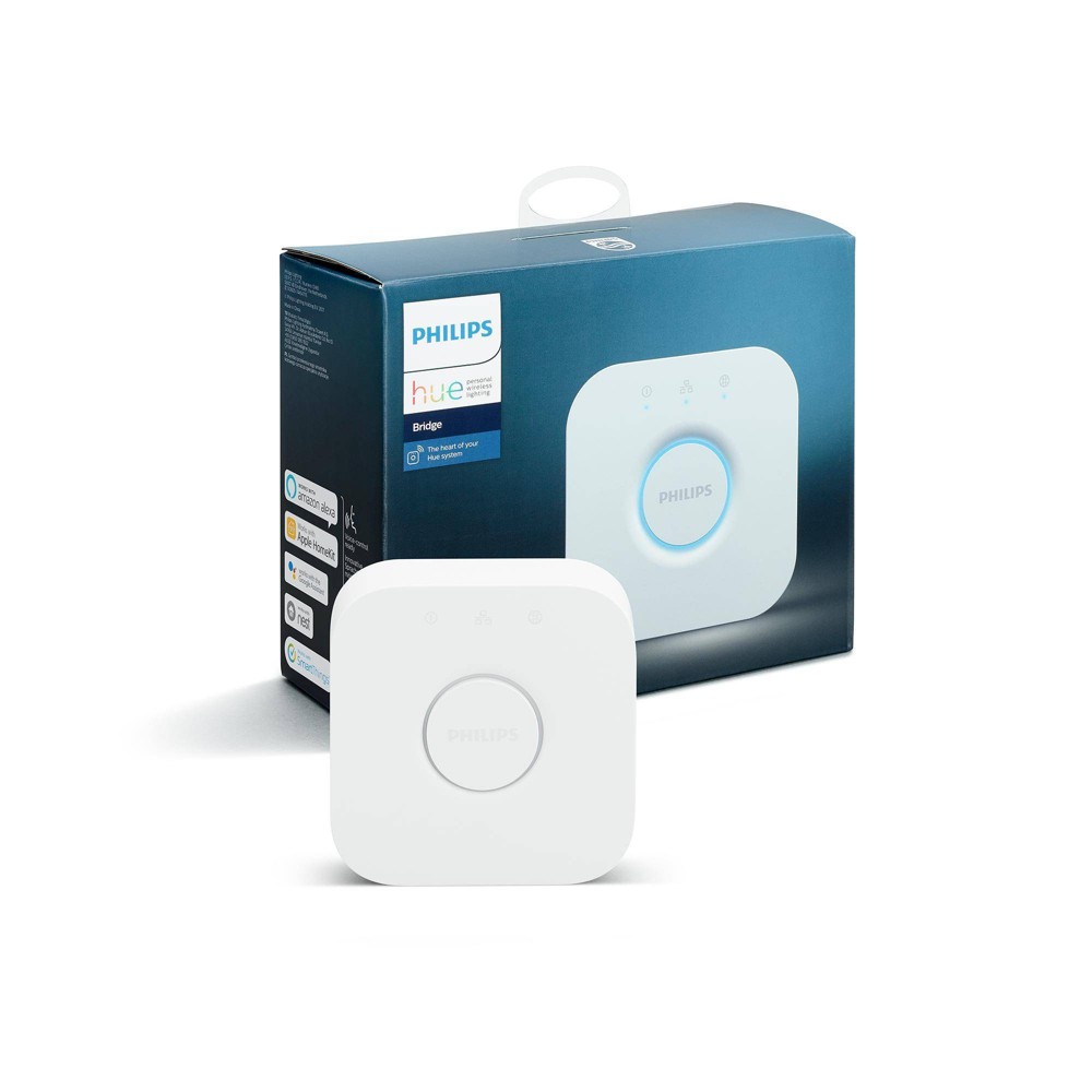 Photos - Socket Philips Gen 2 Hue Bridge: Plastic, No Switch, Requires Hardwiring, Light Switch, 2-Year Warranty 