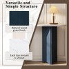 Wooakway Narrow Console Table, Entryway Table with Oval Faux Marble Top, Rustic Sofa Table with Curved Legs Espresso - 4 of 4