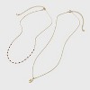 14K Gold Dipped Beaded Initial Necklace Set 2pc - A New Day™ Gold/Marron - 2 of 4