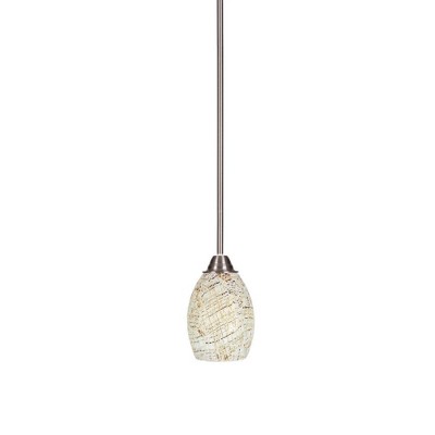 Toltec Lighting Paramount 1 - Light Pendant in  Brushed Nickel with 5" Natural Fusion Shade