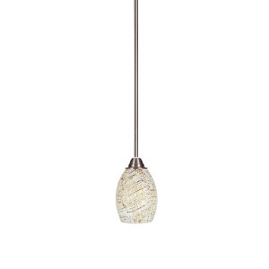 Toltec Lighting Paramount 1 - Light Pendant in  Brushed Nickel with 5" Natural Fusion Shade - 1 of 1