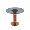33.46" Round Multipurpose Conference Table for 2-4 People, Glass Meeting Room Table with Soild Wood Base for Office - 3 of 4