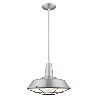 Livex Lighting Metal Shade 1 - Light Chandelier in  Brushed Aluminum