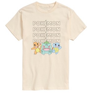 Men's - Pokémon - Starter Trio Pastel Short Sleeve Graphic T-Shirt - 1 of 3
