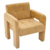 Gulches Modern Minimalist Accent Chair, Mustard Yellow Chenille Upholstered Nordic Style Lounge Chair - 2 of 4