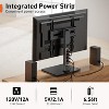 Perlegear Universal Swivel TV Stand with Power Outlet for 32-60" TVs up to 88 lbs, Height Adjustable with Tempered Glass Base, Max VESA 400x400mm - 4 of 4