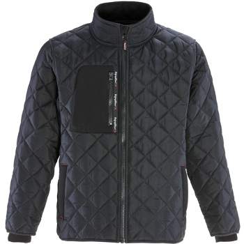 RefrigiWear Men's Insulated Diamond Quilted Jacket with Fleece Lined Collar