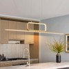 LLHZSY Modern 37 4/5" Linear Pendant Chandelier, Dimmable LED Light Fixture for Kitchen Island / Dining Room-Black/Gold - 2 of 4
