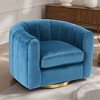 Kumasinova Velvet Upholstered Single-Seat Swivel Sofa,Modern Round Accent Chair with Gold Base,Rotating Single Sofa for Living Room - 2 of 4