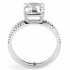 Slickblue Clear Cubic Ring Set for Women - Polished Stainless Steel, Square 8mm Stone, Wedding Jewelry, Sizes 5-10 - 4 of 4