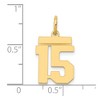 Black Bow Jewelry 14k Yellow Gold, Athletic Collection, Small Polished Number 15 Pendant - 4 of 4
