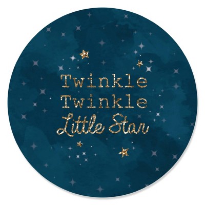 Big Dot of Happiness Twinkle Twinkle Little Star - Baby Shower or Birthday Party Circle Sticker Labels - 24 Count