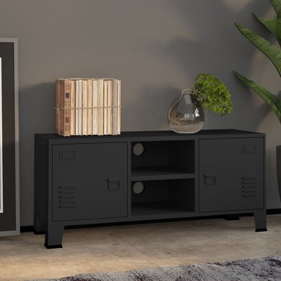 vidaXL Industrial TV Stand Black 41.3 in.x13.8 in.x16.5 in. Metal