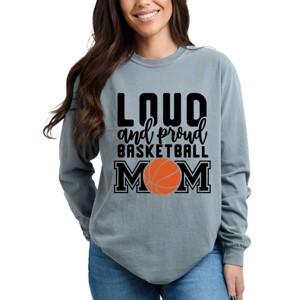 Simply Sage Market Loud And Proud Basketball Mom Garment Dyed Long Sleeve - 1 of 4