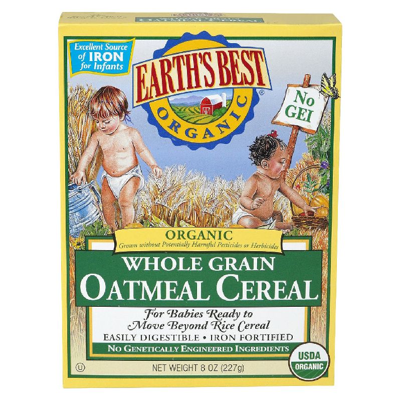 Earth&#39;s Best Organic Whole Grain Baby Oatmeal Cereal - 8oz, 1 of 5
