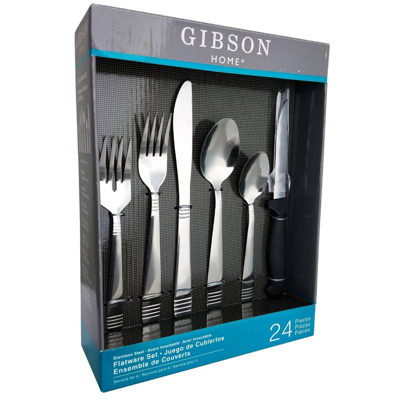 Gibson Home 24pc Stainless Steel Palmore Plus Silverware Set, 1 of 5