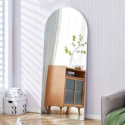 FURNIinspire Full Length Mirrors Wall Mirror, Decorative Mirror, Clothing Store, Floor Standing Large Mirror, Wall Mounted, Silver 31.5*0.4"*71"