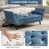 KWPZQEB Upholstered Bench for Bedroom End of Bed, Velvet Padded Bench with 2 Pillows & Solid Wood Legs, Button Tufted Ottoman for Living Room - 2 of 4