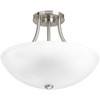Progress Lighting Gather Collection, 2-Light Semi-Flush Mount, Brushed Nickel, White Etched Glass Shade - 3 of 4