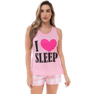 Just Love Womens Tank & Short Cute Pajama Set - Ribbed PJ Sets Sleepwear Loungewear - 1 of 3