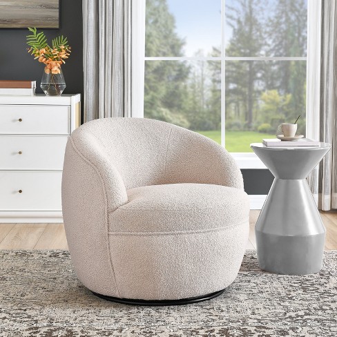 Roundhill Furniture Galleria 360 Swivel Faux Shearling Barrel Chair - image 1 of 4