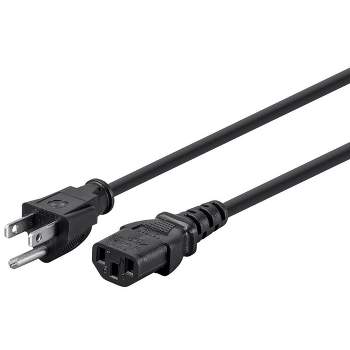 Monoprice 3-Prong Power Cord - 6 Feet - Black | NEMA 5-15P to IEC 60320 C13, 16AWG, 13A