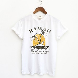 Simply Sage Market Women's Hawaii Tropical Paradise Short Sleeve Garment Dyed Tee - 1 of 4