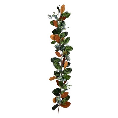 Vickerman 72" Artificial Green Magnolia Leaf Garland.