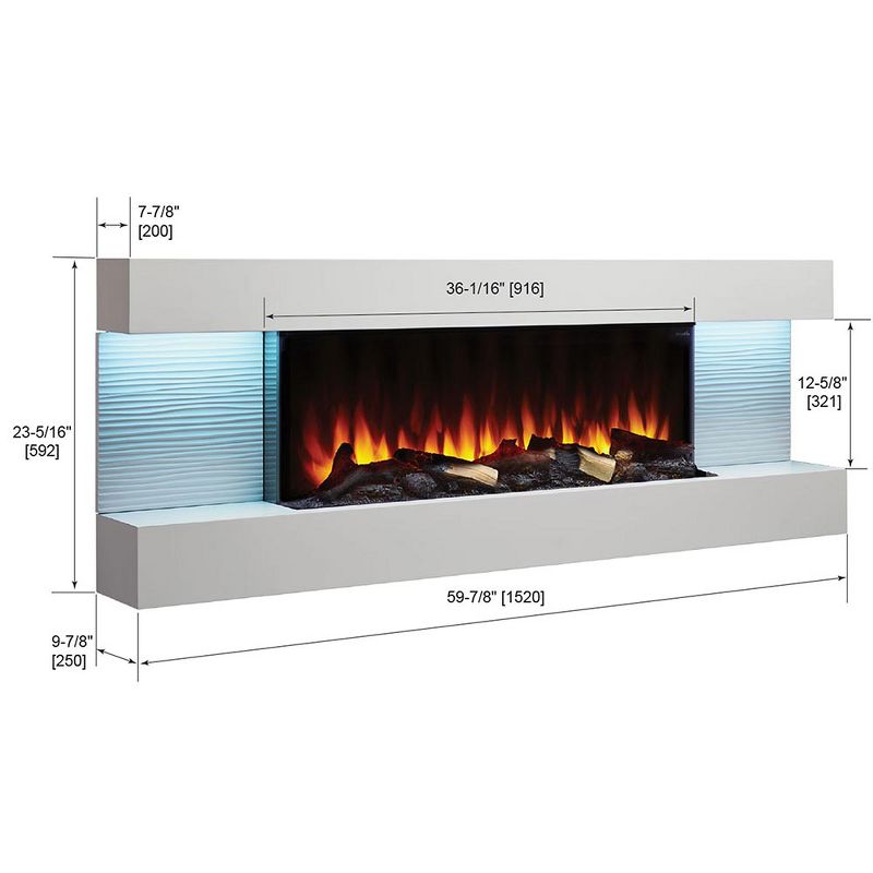 SimpliFire Format Wall Mount Electric Fireplace with Floating Mantel, 4 of 6