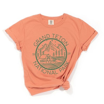 Simply Sage Market Women's Grand Teton National Park Short Sleeve Garment Dyed Tee