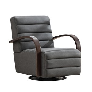 Lyngins Velvet Swivel Accent Chairs with Channel Tufted Back,Upholstered Swivel ArmChairs for Living Room,Bedroom - 1 of 4