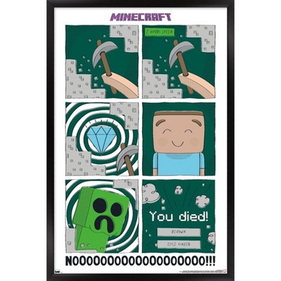 Trends International Minecraft - Creeper Boom Framed Wall Poster Prints  Black Framed Version 14.725 X 22.375 : Target