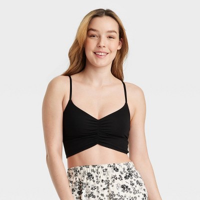 Forever 21 Women's Strappy Ruched Sports Bra in Heather Grey, XS