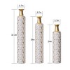 AENKYO Set of 3 White & Gold Floral Floor Vases, Etched Flower Pattern Ceramic-Like Vases for Living Room & Entryway, 24", 28", 32.3" Tall - 3 of 4