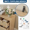 Rattan 7 Drawer Dresser for Bedroom, 51" Wide Chest of Drawers, Beside Table for Closet, Wood Storage Organizer for Living Room Hallway Entryway - 4 of 4
