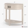 Stead Farmhouse Half Moon Console Table - Small Entry Table with Storage for Narrow Spaces, Modern Home Decor, Weathered White - 2 of 4