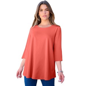 Roaman's Ultimate Three Quarter Sleeve Swing Tee - 1 of 4