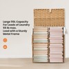 Bestier Laundry Basket with Lid, 90L/110 L Hand-Woven Rattan Laundry Hamper with Compartments & Handles, Foldable, Removable Liner - 2 of 4