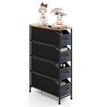 Costway Vertical Narrow Dresser Organizer Closet Storage Cabinet with  Foldable Drawers