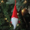 Northlight Tiny Striped Santa Gnome with Plush Hat Christmas Ornament - 6" - Gray and Red - 3 of 3
