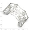 Black Bow Jewelry Stainless Steel 35mm Open Flowers Cuff Bangle Bracelet - 4 of 4