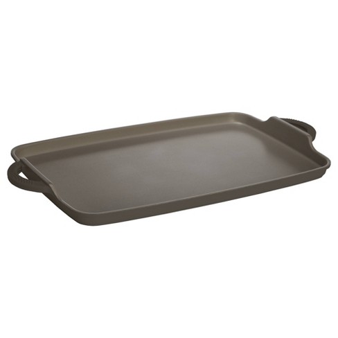 Goodful Cast Aluminum, Ceramic Double Burner Griddle Charcoal Gray